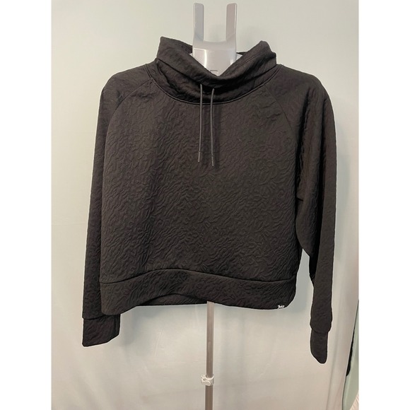 Juicy Couture Sport Black Quilted Funnel Neck Pullover Sweatshirt Womens XL - Picture 1 of 6